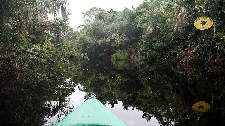 Kanutour durch die Lagune bei Tortuguero