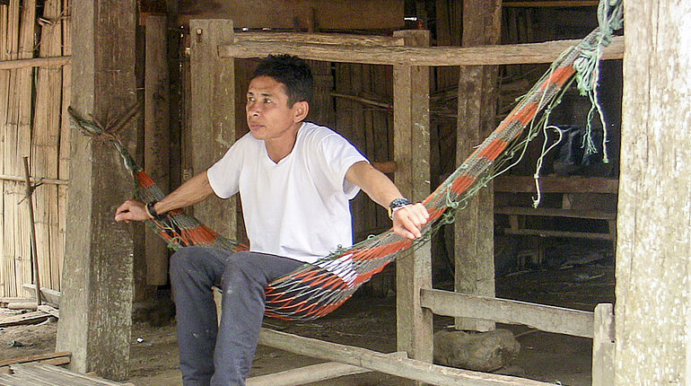 In der Hängematte am Mekong in Laos