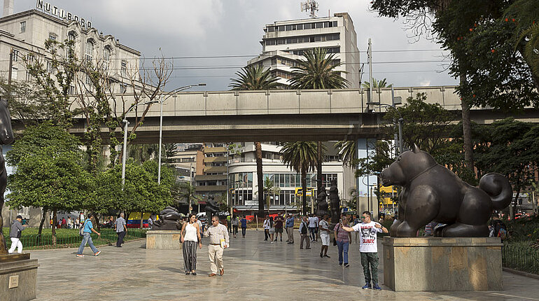 Auf der Plaza Botero in Medellín.