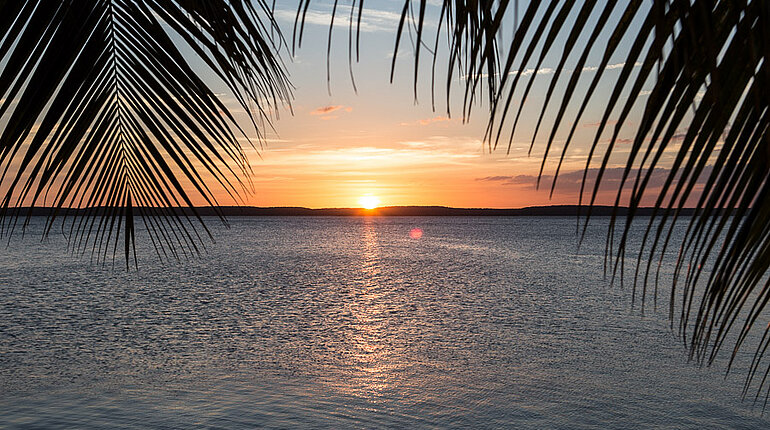 Sonnenuntergang beim Hotel Jagua an der schönen Punta Gorda